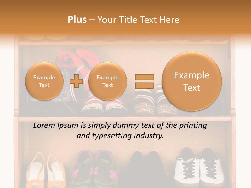 Shoes, Gym Shoes, Boots And Other Footwear Stand On A Rack PowerPoint Template