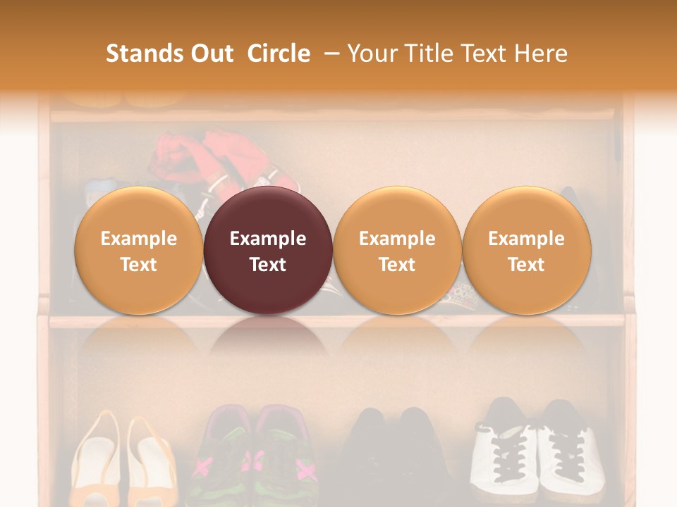 Shoes, Gym Shoes, Boots And Other Footwear Stand On A Rack PowerPoint Template