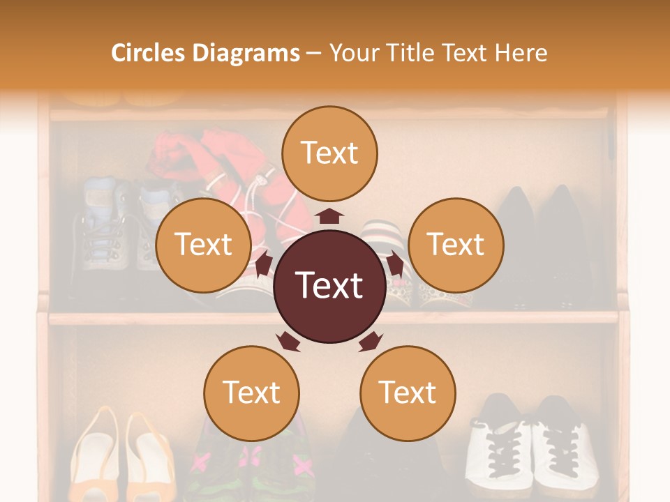 Shoes, Gym Shoes, Boots And Other Footwear Stand On A Rack PowerPoint Template