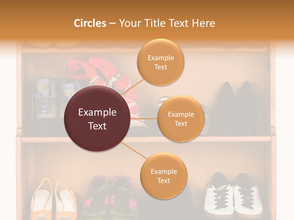 Shoes, Gym Shoes, Boots And Other Footwear Stand On A Rack PowerPoint Template