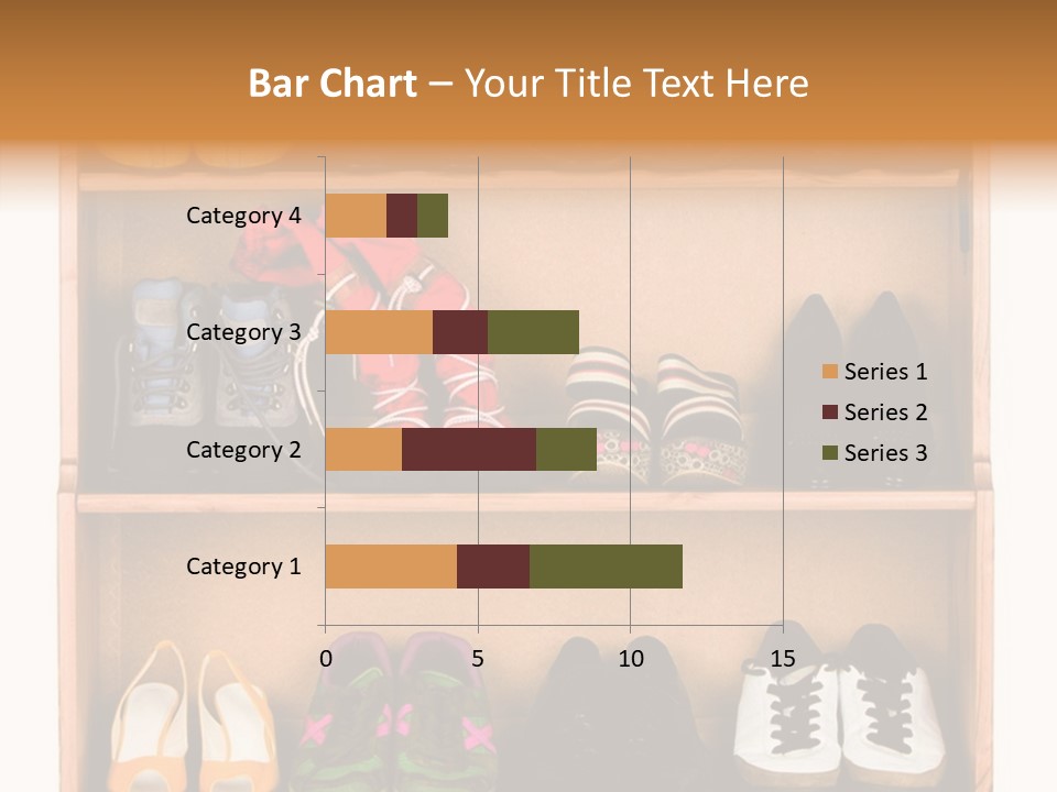 Shoes, Gym Shoes, Boots And Other Footwear Stand On A Rack PowerPoint Template
