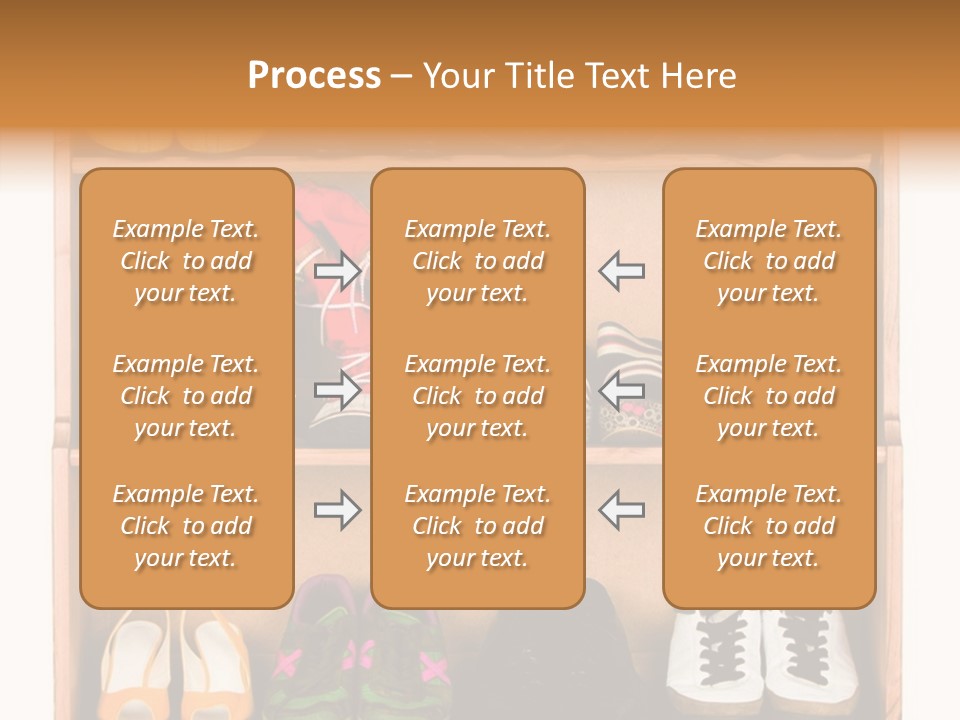Shoes, Gym Shoes, Boots And Other Footwear Stand On A Rack PowerPoint Template