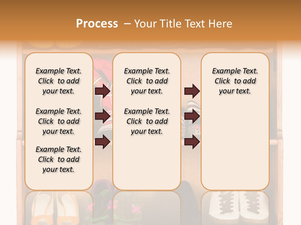 Shoes, Gym Shoes, Boots And Other Footwear Stand On A Rack PowerPoint Template