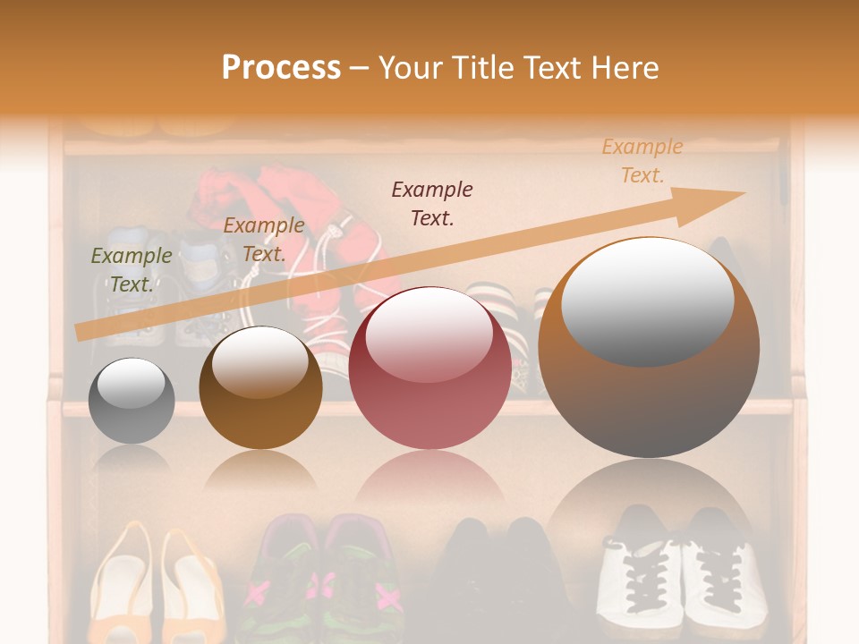 Shoes, Gym Shoes, Boots And Other Footwear Stand On A Rack PowerPoint Template