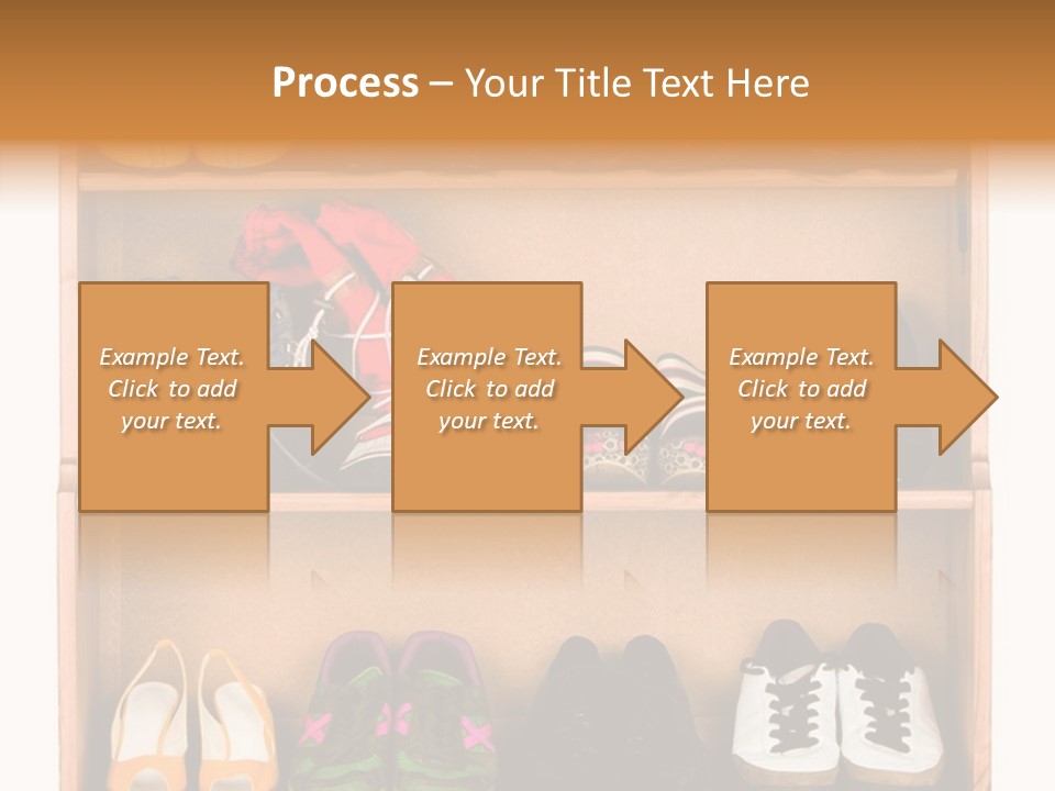 Shoes, Gym Shoes, Boots And Other Footwear Stand On A Rack PowerPoint Template