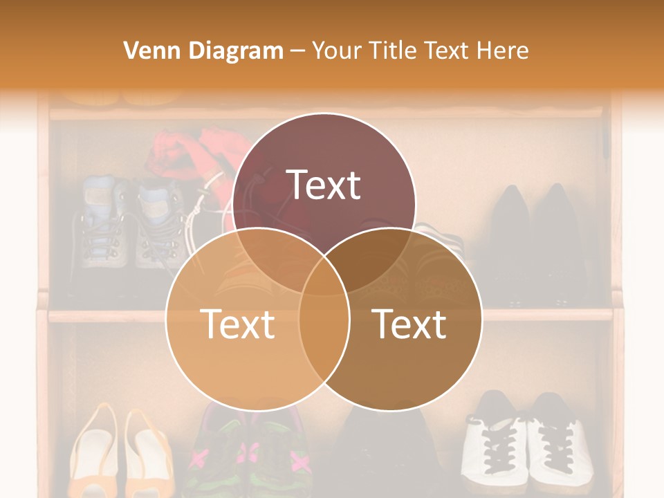 Shoes, Gym Shoes, Boots And Other Footwear Stand On A Rack PowerPoint Template