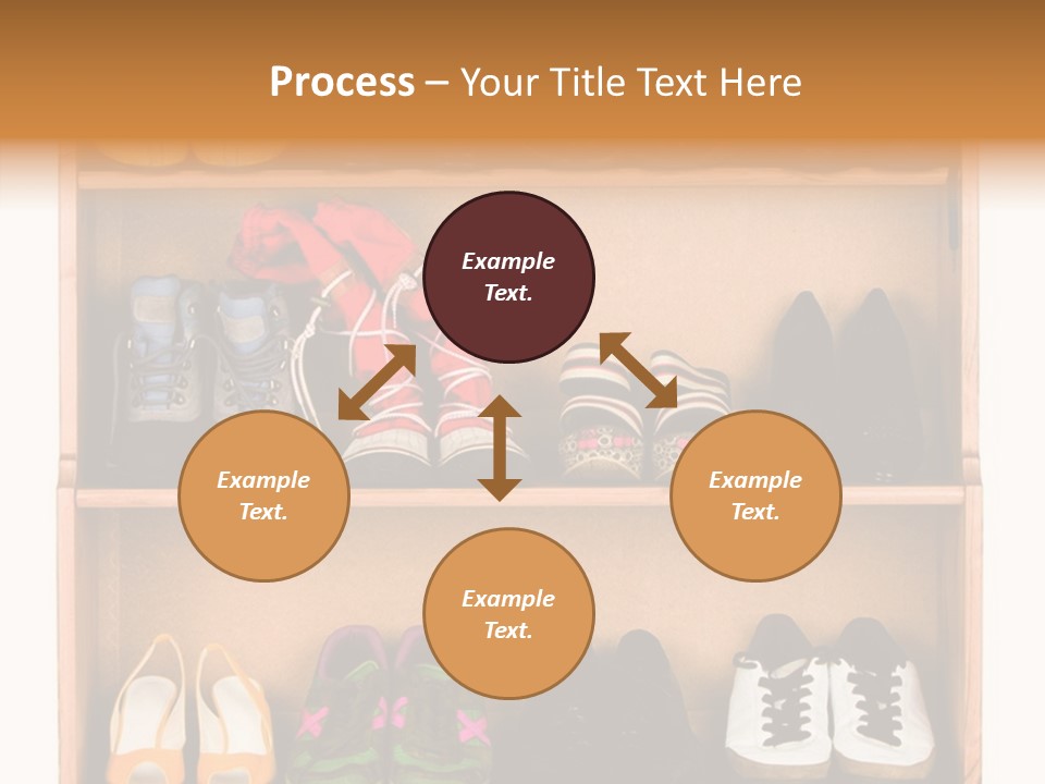 Shoes, Gym Shoes, Boots And Other Footwear Stand On A Rack PowerPoint Template