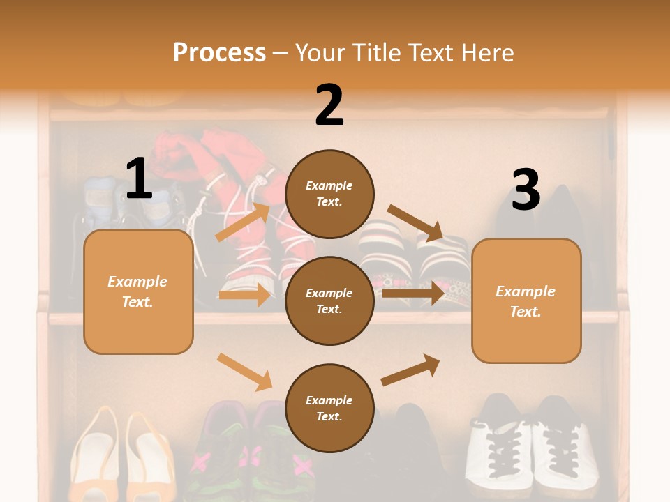 Shoes, Gym Shoes, Boots And Other Footwear Stand On A Rack PowerPoint Template