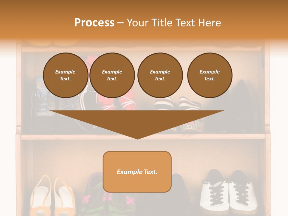 Shoes, Gym Shoes, Boots And Other Footwear Stand On A Rack PowerPoint Template