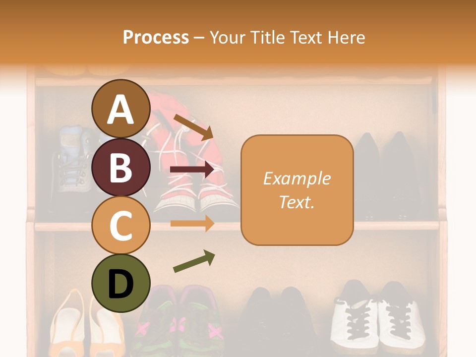 Shoes, Gym Shoes, Boots And Other Footwear Stand On A Rack PowerPoint Template