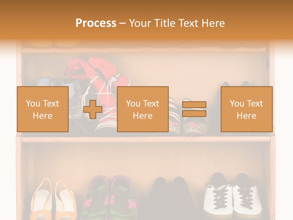 Shoes, Gym Shoes, Boots And Other Footwear Stand On A Rack PowerPoint Template