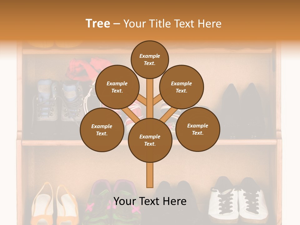 Shoes, Gym Shoes, Boots And Other Footwear Stand On A Rack PowerPoint Template