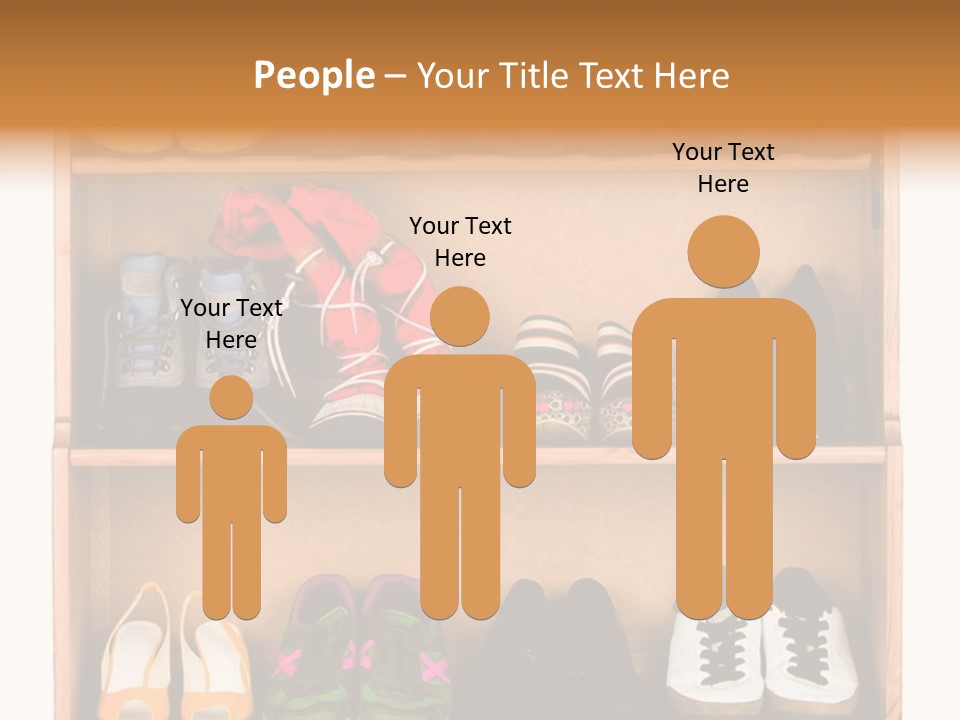 Shoes, Gym Shoes, Boots And Other Footwear Stand On A Rack PowerPoint Template
