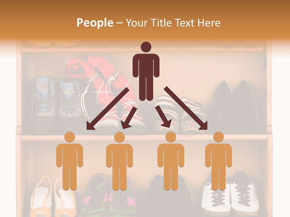 Shoes, Gym Shoes, Boots And Other Footwear Stand On A Rack PowerPoint Template