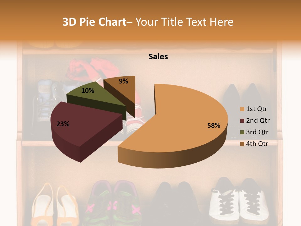 Shoes, Gym Shoes, Boots And Other Footwear Stand On A Rack PowerPoint Template