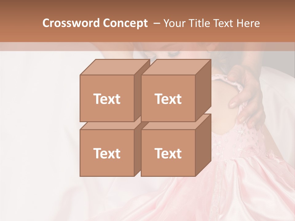 Blond Flower Girl Wearing A Pink Dress With Bead-Work PowerPoint Template