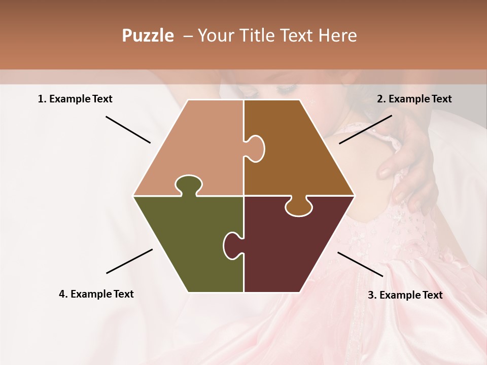 Blond Flower Girl Wearing A Pink Dress With Bead-Work PowerPoint Template