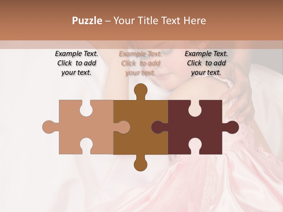 Blond Flower Girl Wearing A Pink Dress With Bead-Work PowerPoint Template