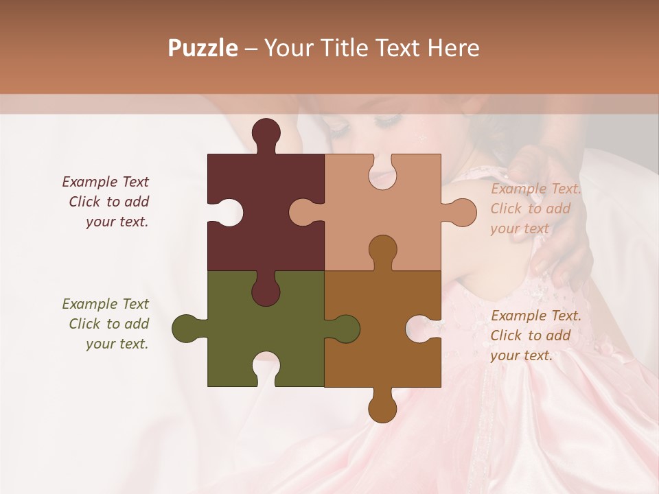 Blond Flower Girl Wearing A Pink Dress With Bead-Work PowerPoint Template