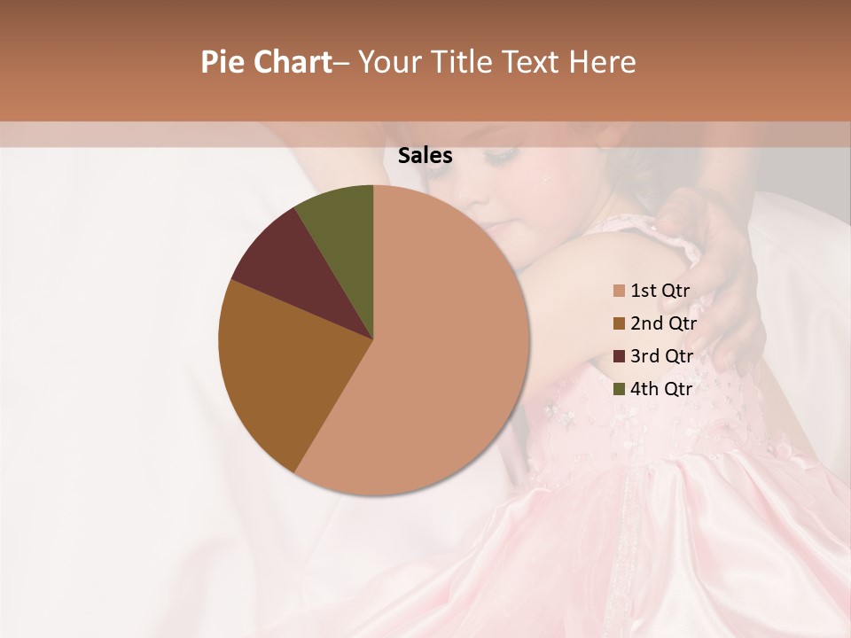 Blond Flower Girl Wearing A Pink Dress With Bead-Work PowerPoint Template