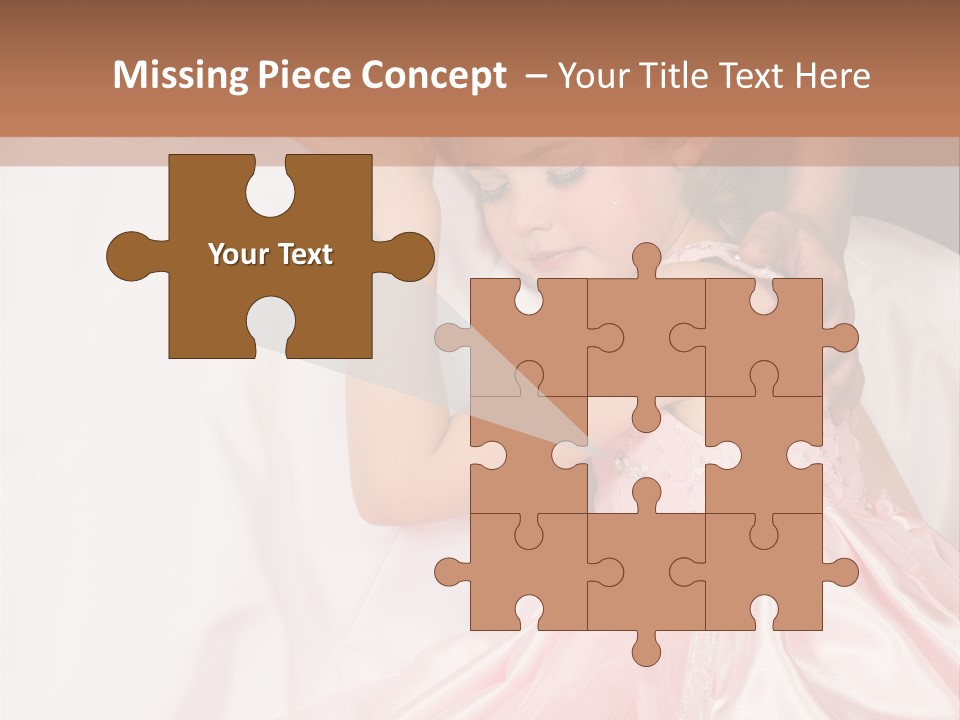 Blond Flower Girl Wearing A Pink Dress With Bead-Work PowerPoint Template