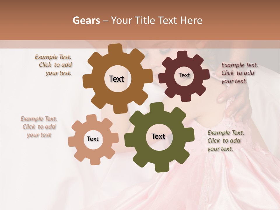 Blond Flower Girl Wearing A Pink Dress With Bead-Work PowerPoint Template