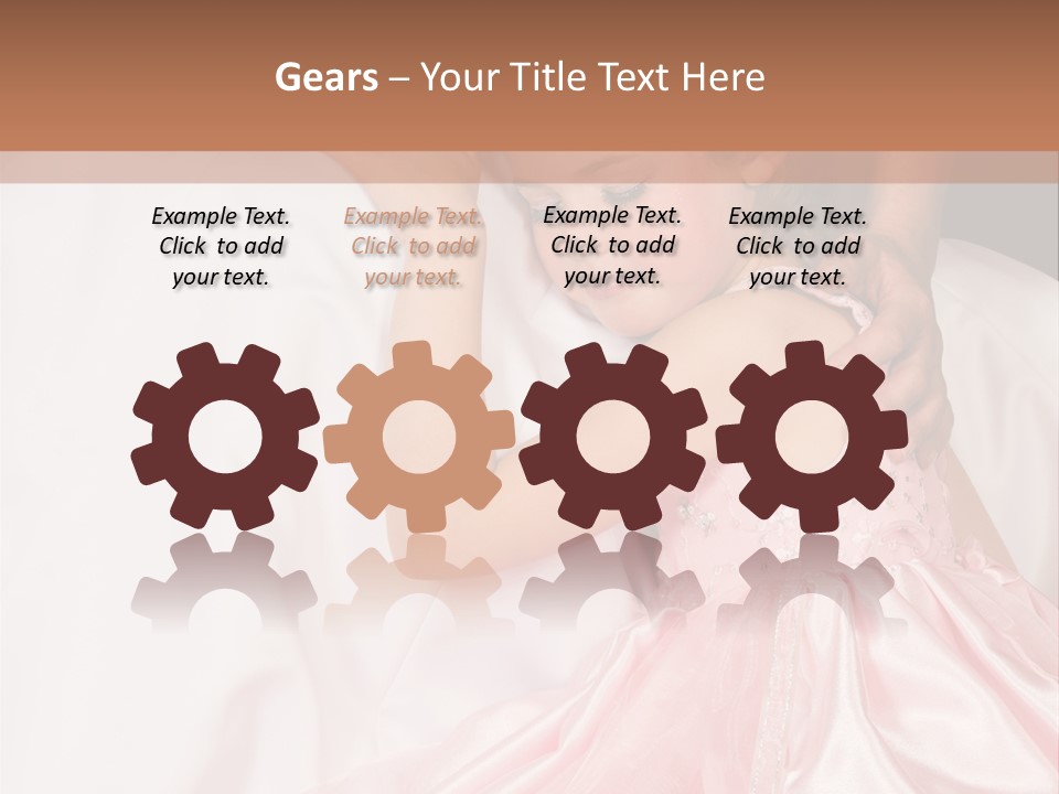 Blond Flower Girl Wearing A Pink Dress With Bead-Work PowerPoint Template