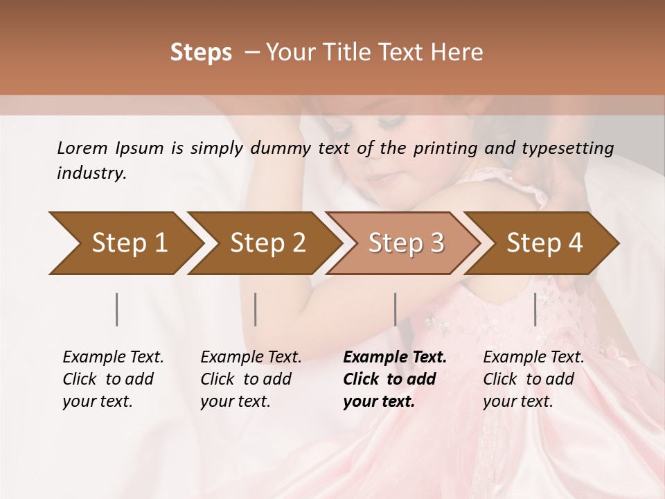 Blond Flower Girl Wearing A Pink Dress With Bead-Work PowerPoint Template