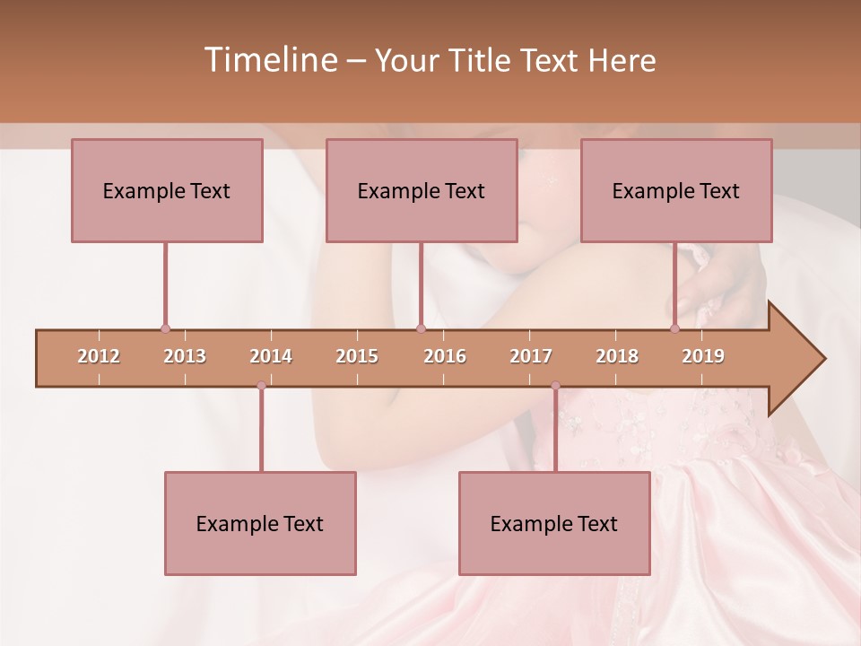 Blond Flower Girl Wearing A Pink Dress With Bead-Work PowerPoint Template