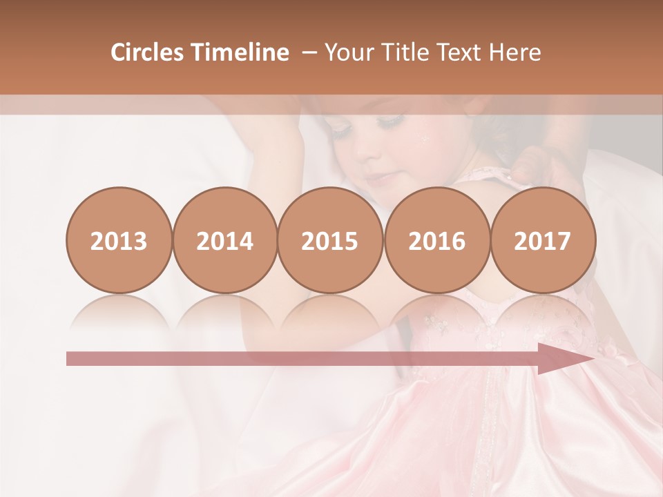 Blond Flower Girl Wearing A Pink Dress With Bead-Work PowerPoint Template