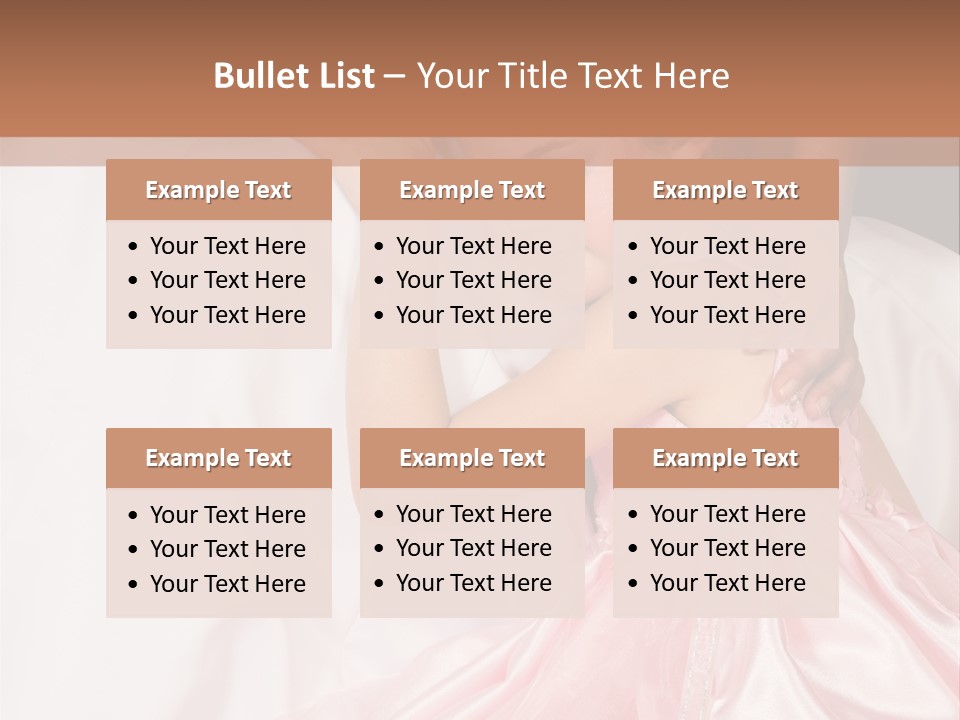 Blond Flower Girl Wearing A Pink Dress With Bead-Work PowerPoint Template