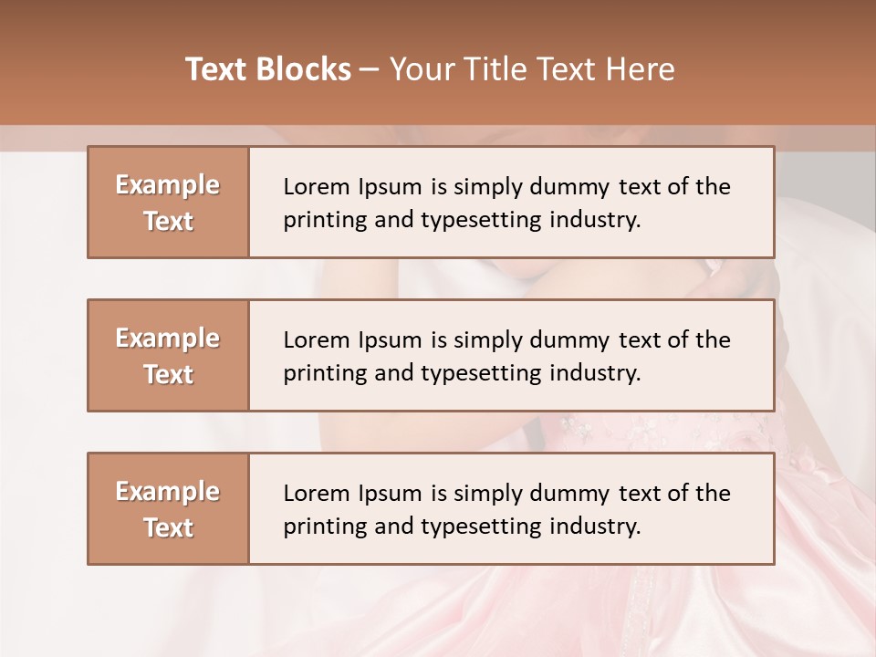 Blond Flower Girl Wearing A Pink Dress With Bead-Work PowerPoint Template