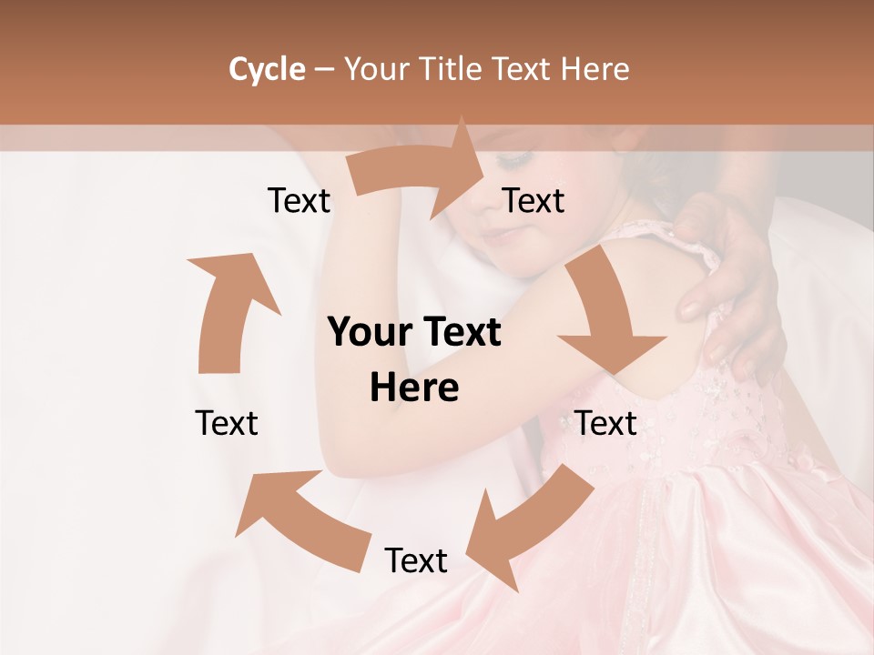 Blond Flower Girl Wearing A Pink Dress With Bead-Work PowerPoint Template