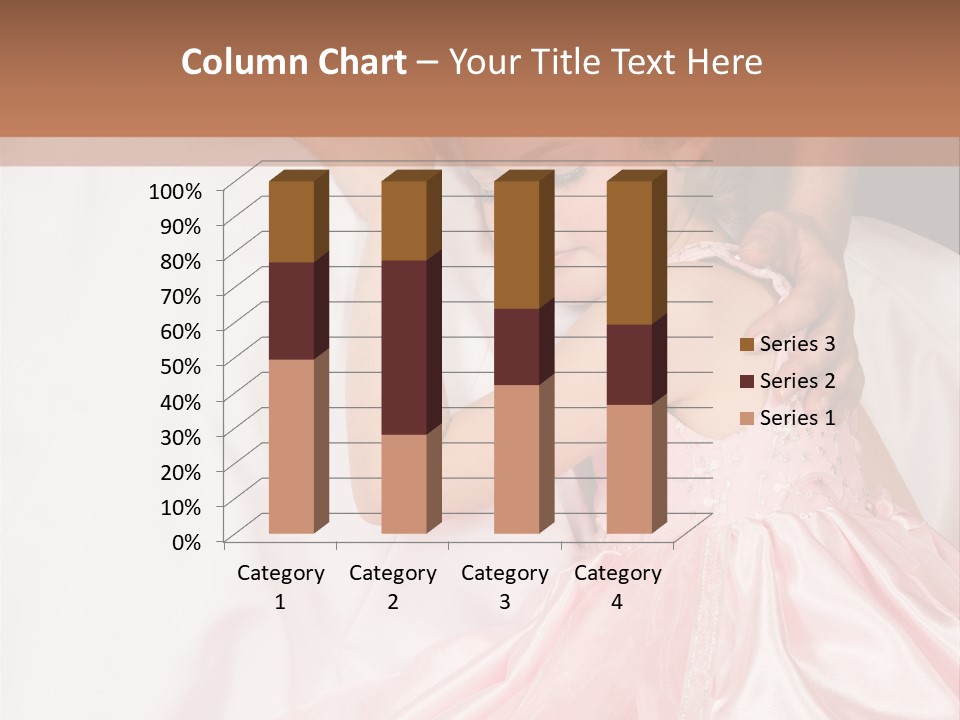 Blond Flower Girl Wearing A Pink Dress With Bead-Work PowerPoint Template