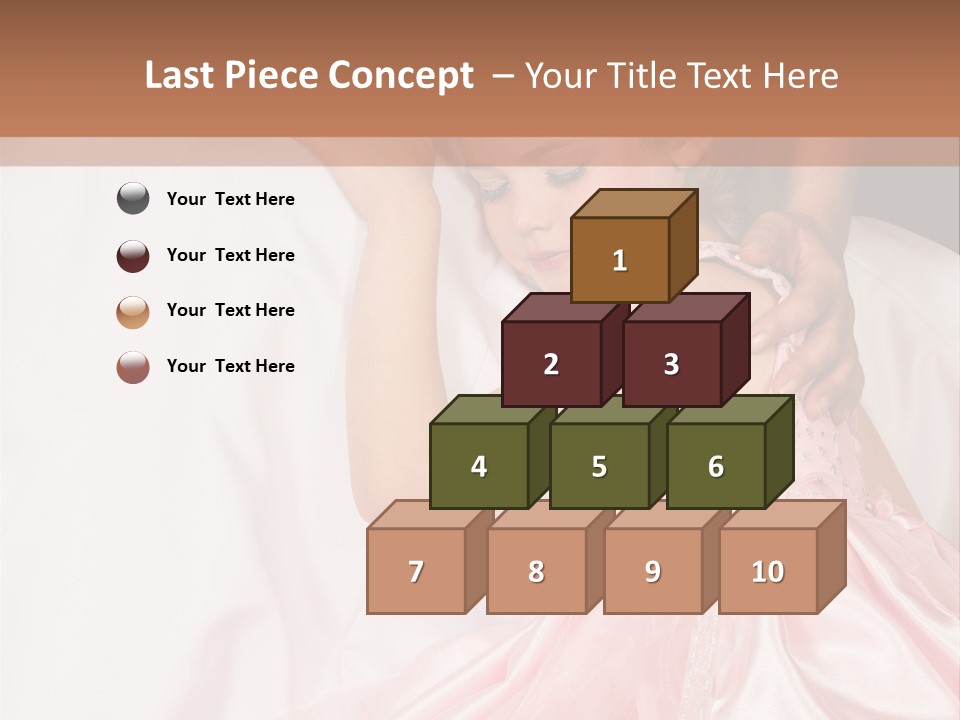 Blond Flower Girl Wearing A Pink Dress With Bead-Work PowerPoint Template