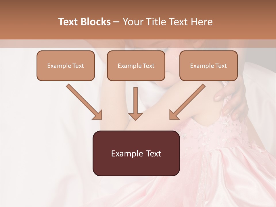 Blond Flower Girl Wearing A Pink Dress With Bead-Work PowerPoint Template