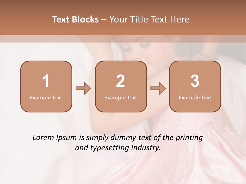 Blond Flower Girl Wearing A Pink Dress With Bead-Work PowerPoint Template