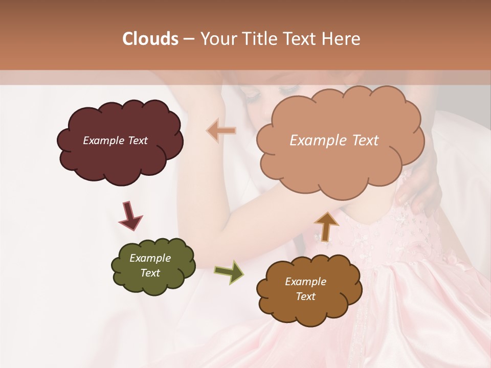 Blond Flower Girl Wearing A Pink Dress With Bead-Work PowerPoint Template