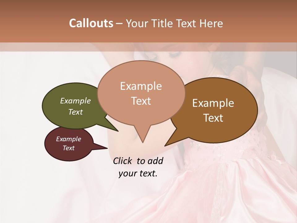 Blond Flower Girl Wearing A Pink Dress With Bead-Work PowerPoint Template