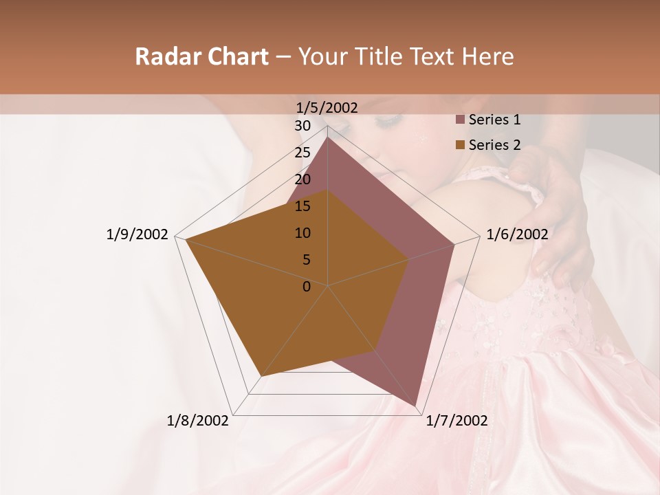 Blond Flower Girl Wearing A Pink Dress With Bead-Work PowerPoint Template