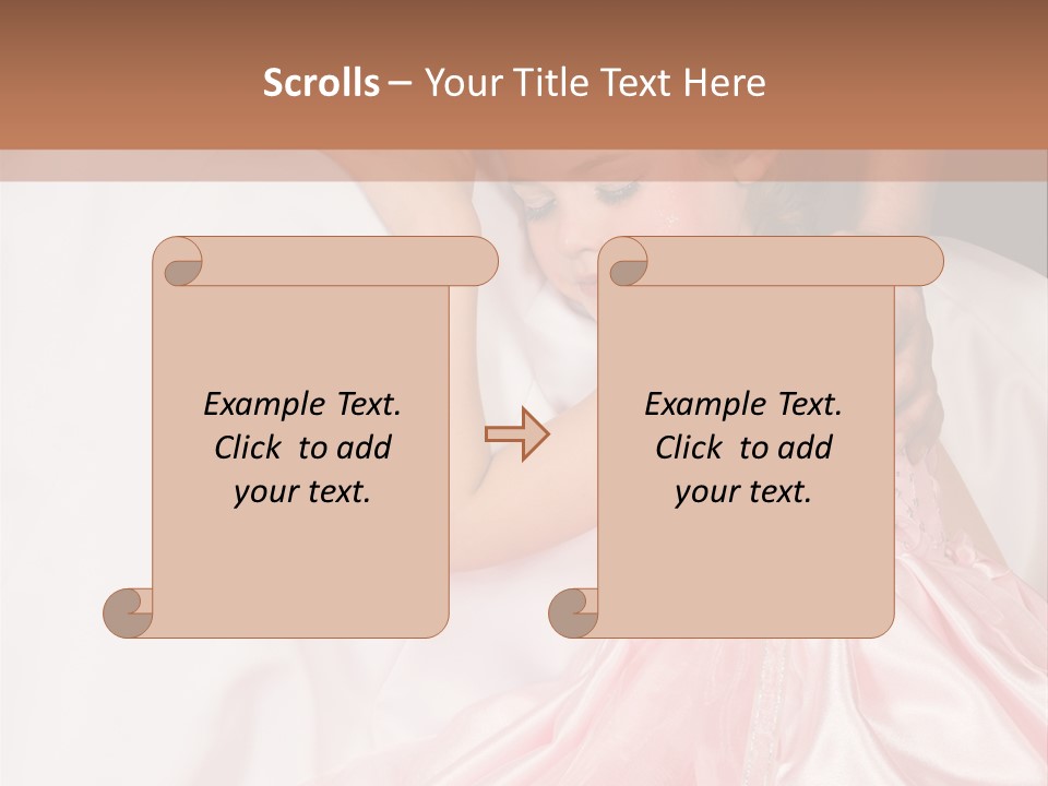 Blond Flower Girl Wearing A Pink Dress With Bead-Work PowerPoint Template