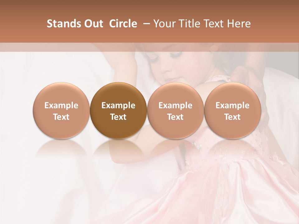 Blond Flower Girl Wearing A Pink Dress With Bead-Work PowerPoint Template