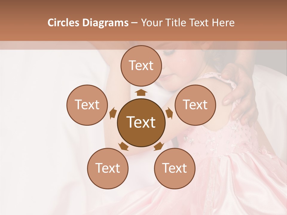 Blond Flower Girl Wearing A Pink Dress With Bead-Work PowerPoint Template