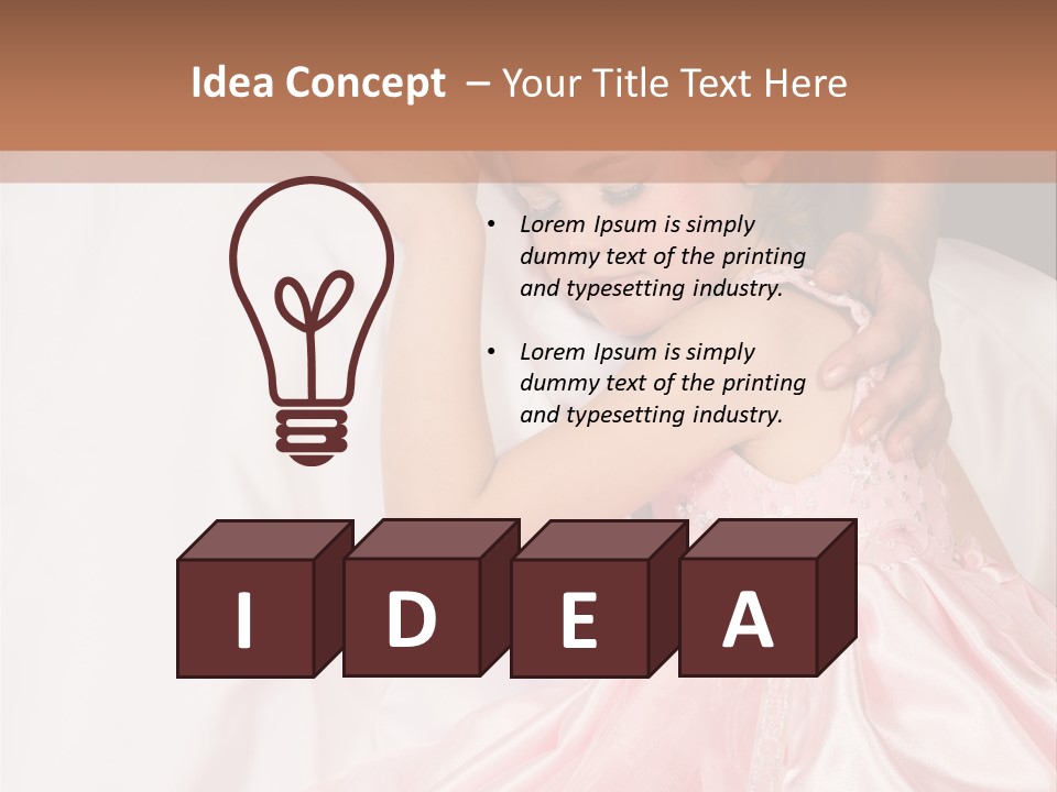 Blond Flower Girl Wearing A Pink Dress With Bead-Work PowerPoint Template