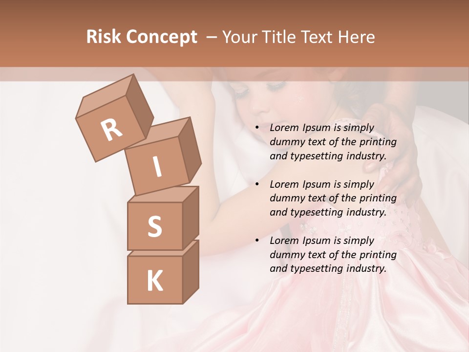 Blond Flower Girl Wearing A Pink Dress With Bead-Work PowerPoint Template