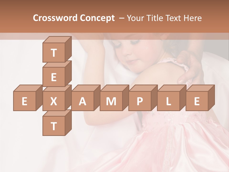 Blond Flower Girl Wearing A Pink Dress With Bead-Work PowerPoint Template