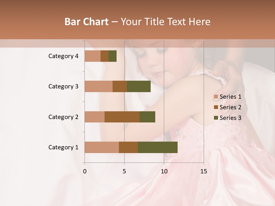 Blond Flower Girl Wearing A Pink Dress With Bead-Work PowerPoint Template