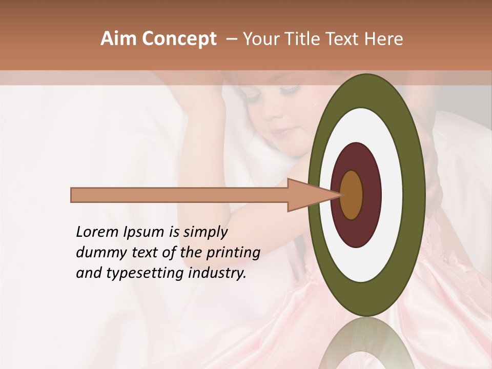 Blond Flower Girl Wearing A Pink Dress With Bead-Work PowerPoint Template