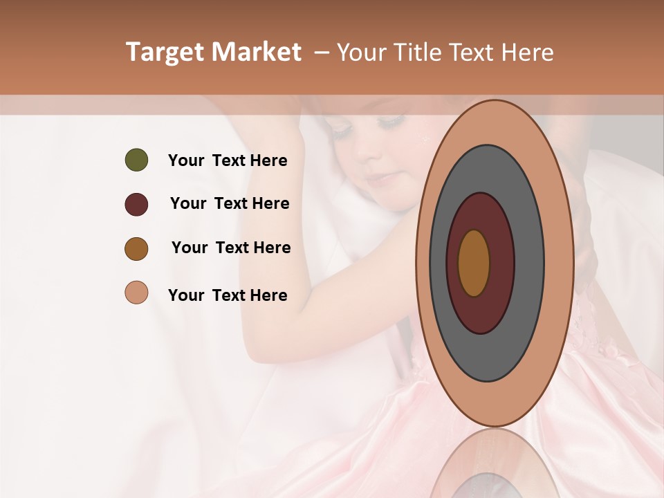 Blond Flower Girl Wearing A Pink Dress With Bead-Work PowerPoint Template