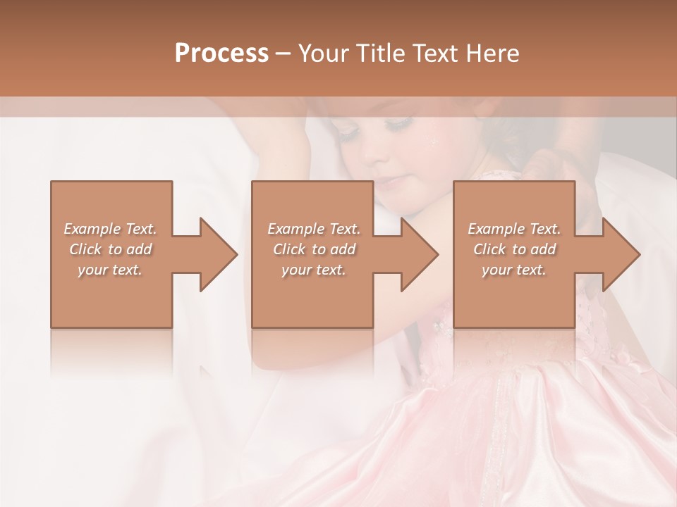 Blond Flower Girl Wearing A Pink Dress With Bead-Work PowerPoint Template